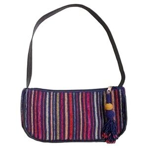 Roller Rabbit Beaded Tassel Shoulder Bag Navy‎ Blue $128 NWT
